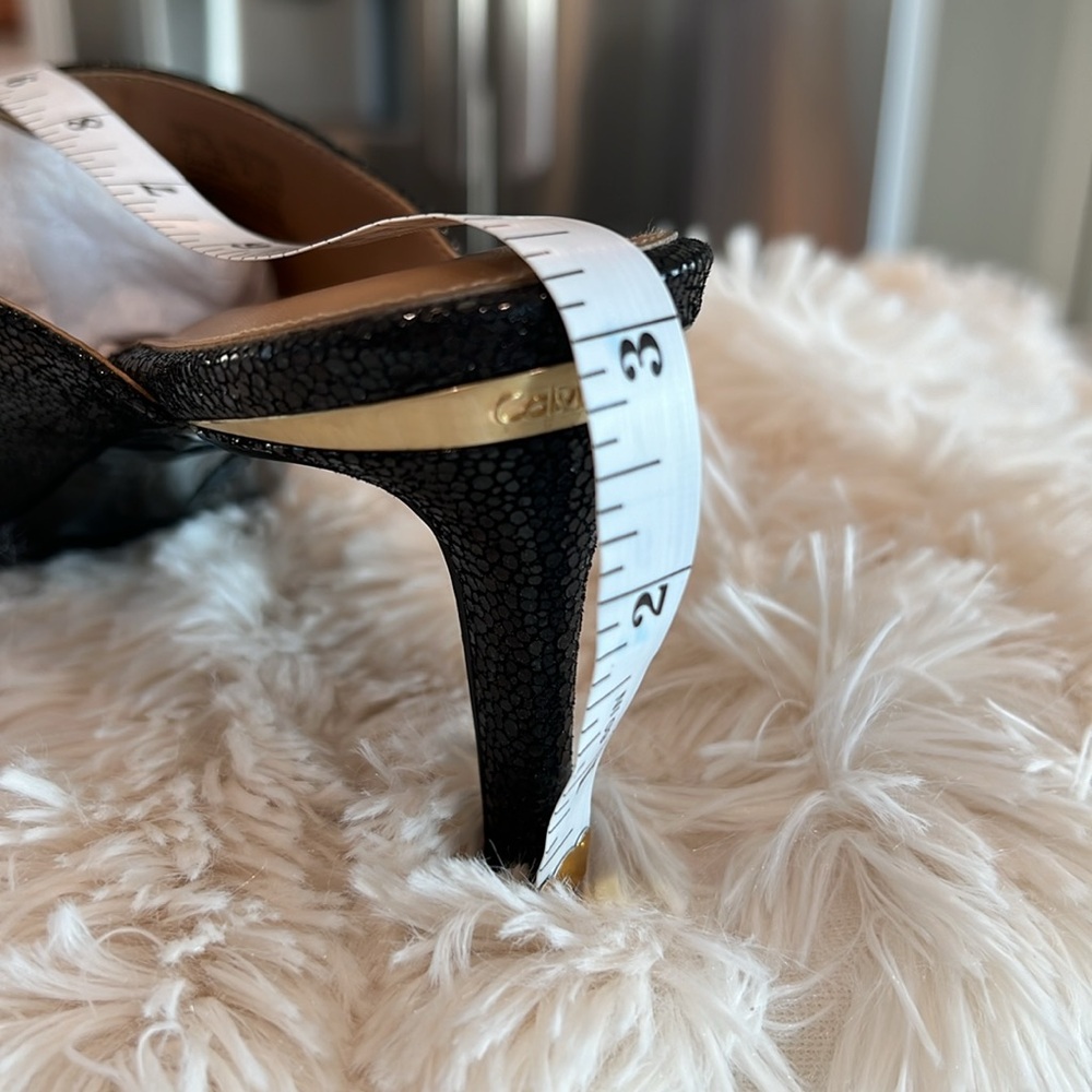🎉Host Pick🎉Calvin Klein Womens Black High Heel Open Toe Slide Sandal - Size 9 - Picture 12 of 13